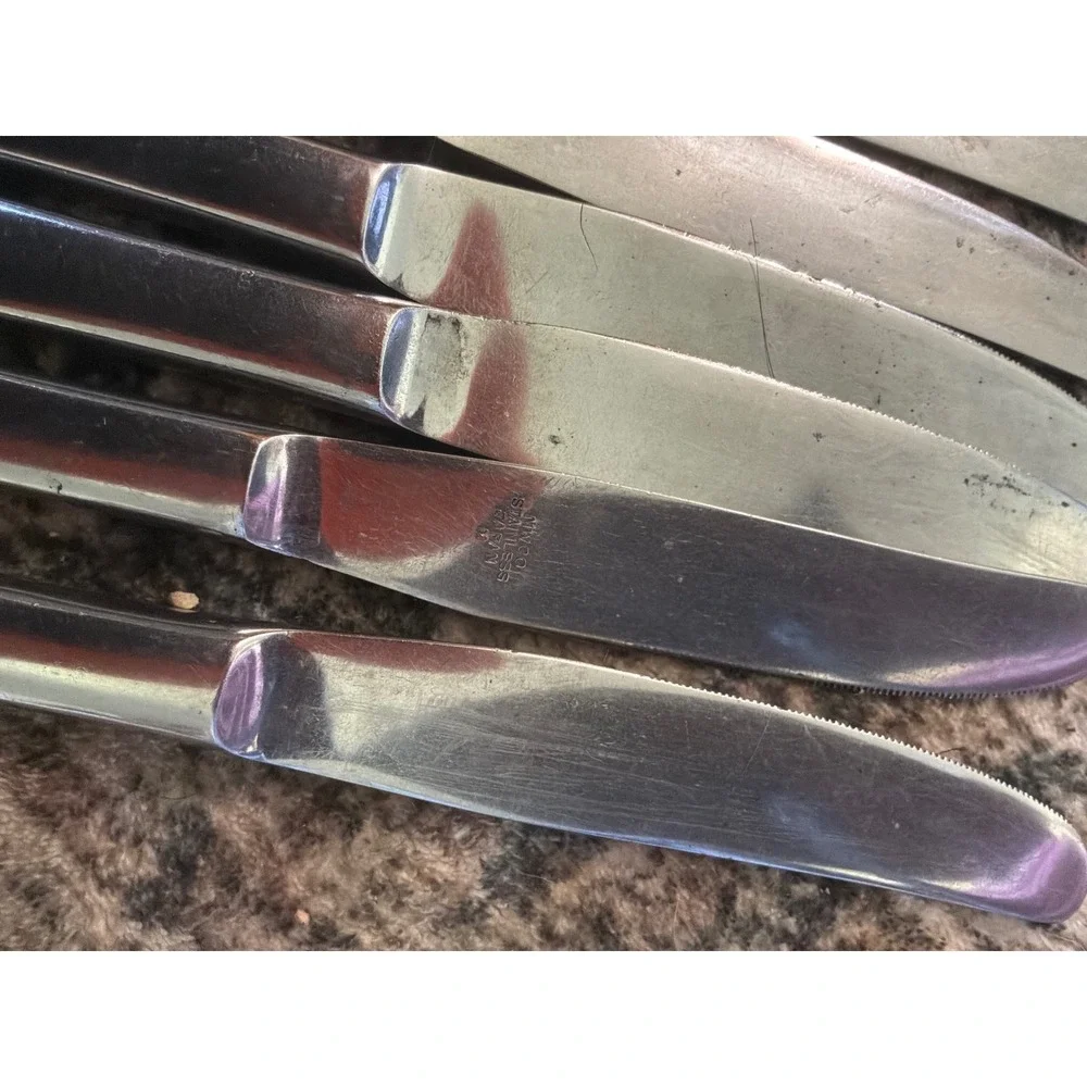 Vintage MCM Unisex MW Co Stainless Flatware 25pc Set Silver Wheat Japan